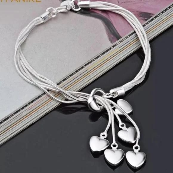 Jewelry - 925 STERLING SILVER HEART BRACELET